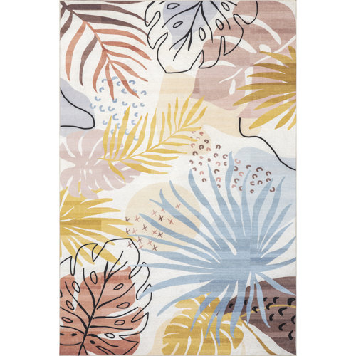 Bayou Breeze Ally Nautical Machine Washable Indoor/Outdoor Area Rug